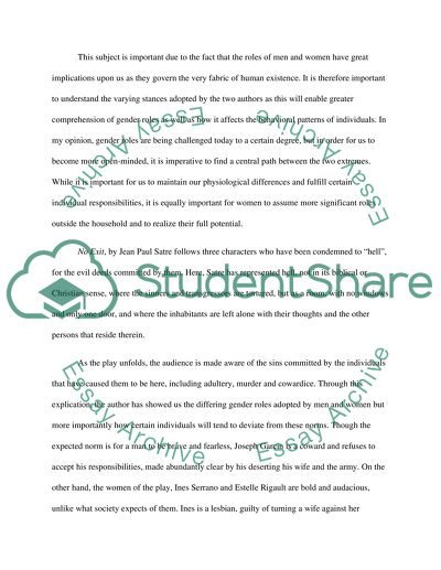 Literary Analysis of No Exit and Night Flight: The Role of Men and Women