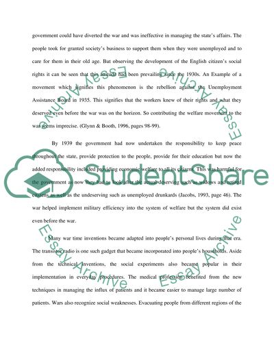 British Social Policy and the Second World War