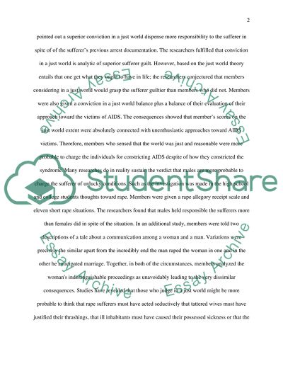 Belief in the Just World Theory