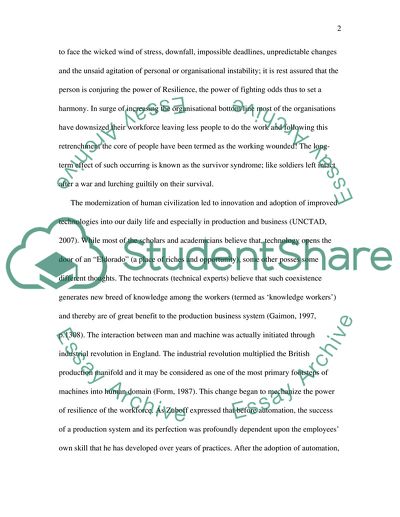 Resilience in the Workplace for Personal Well-Being