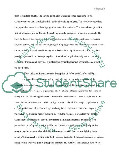 Light Distribution in Dynamic Street Lighting, Effect of Improved Lighting on Crime Prevention, Comfort at Night