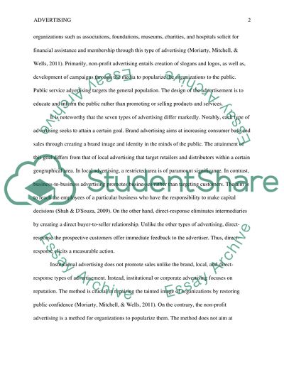 different types of advertising essay