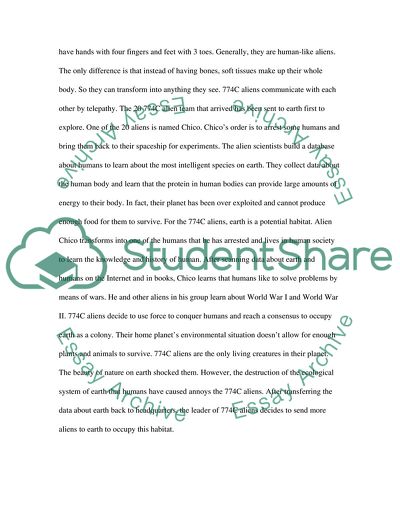 Film Treatment: Alien and Human Technologies