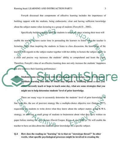 Learning and Instruction: Didactic Approaches