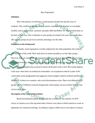 Race Segregation Issue