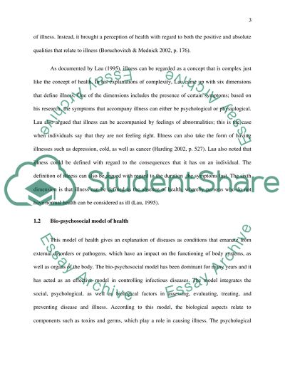 Two Definitions of Health and Illness