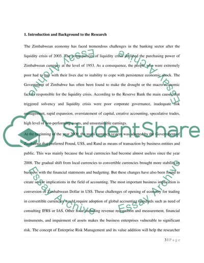 Enterprise Risk Management Value to Banking Sector of Zimbabwe