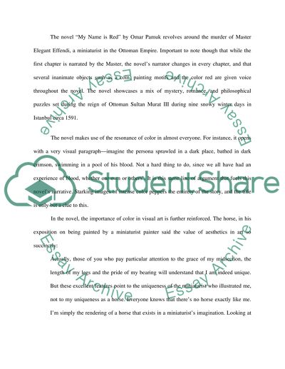 Colors in the Novel My Name is Red by Orhan Pamuk