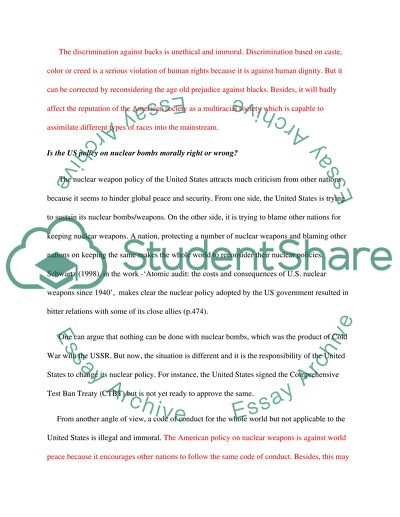 The discrimination against Blacks in the US