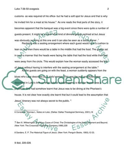 Exegesis of Luke 7:36-50