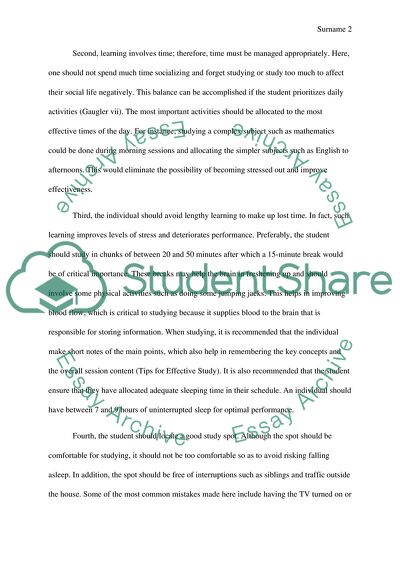 The Process of Studying