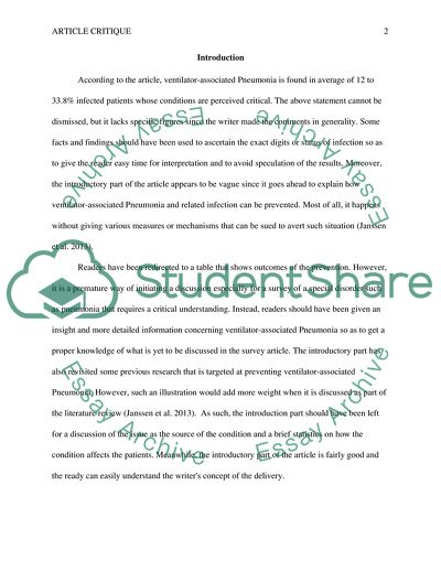 Prevention of Ventilator-Associated Pneumonia