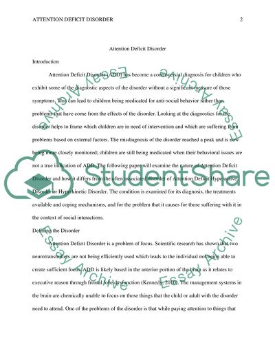 Attention Deficit Disorder in children