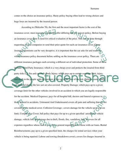 Car Insurance Policy