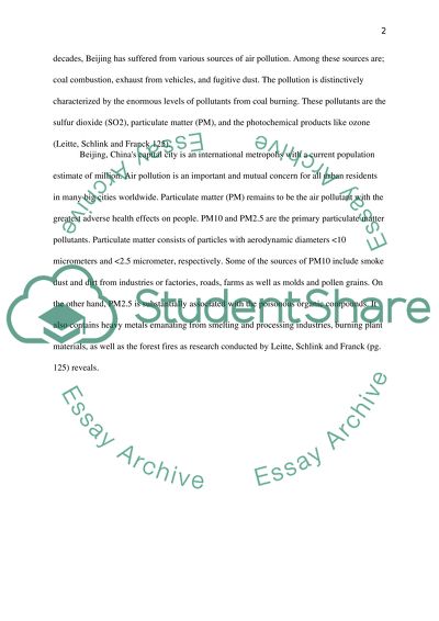 The Air Pollution Problems in Beijing