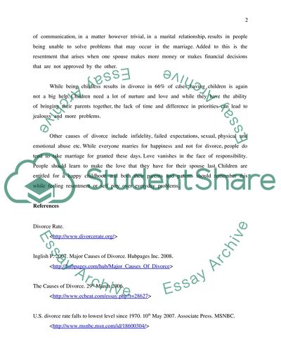 Percentage and Causes of Divorce in the US