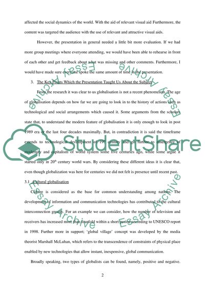 Presentation Report: Globalisation