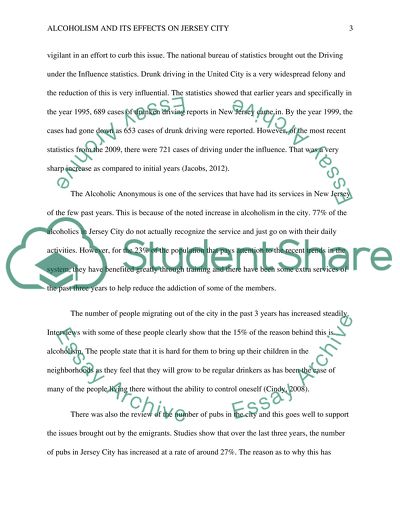 Alcoholism and Its Effects on Jersey City