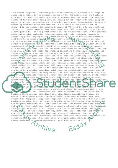 Starting up a business