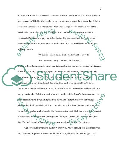 Dubliners by James Joyce and Shakespeares Othello