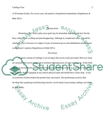 Cartilage Tear Injury