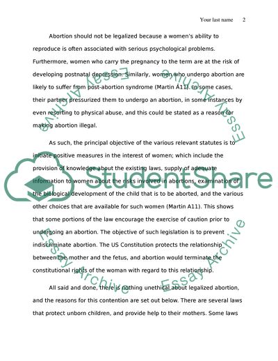 Abortion Should Remain Legal