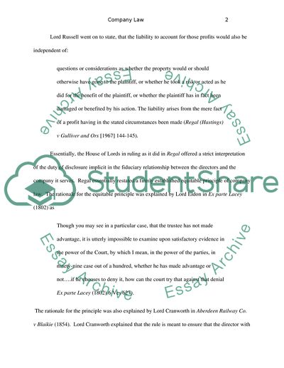 Company Law: Regulations of Corporate Directors Activities