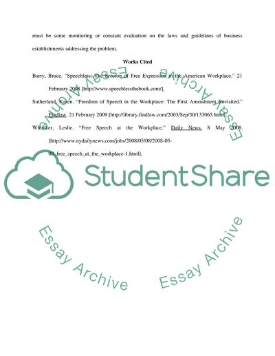 Freedom of Expression in the Workplace