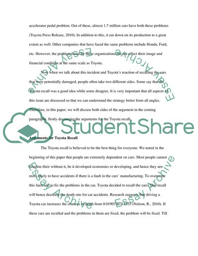 Toyota recall is not safe