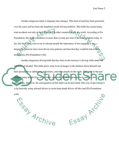 Dangerous Driving Habits