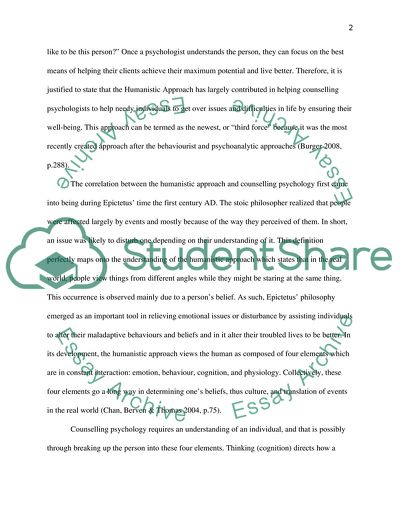 Humanistic Approach in Counselling Psychology