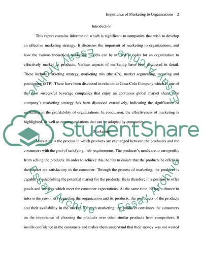 Lexible Market Strategies of Coca-Cola and Uniqueness of Its Products