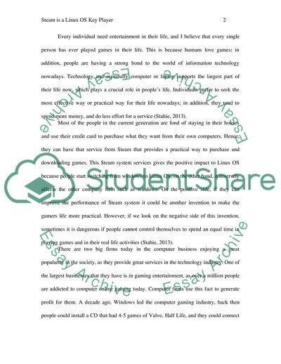 Steam is a Linux OS Key Player