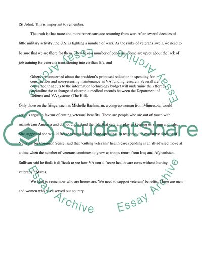 Cutting Veterans Benefits: Does GI Joe need Public Assistance