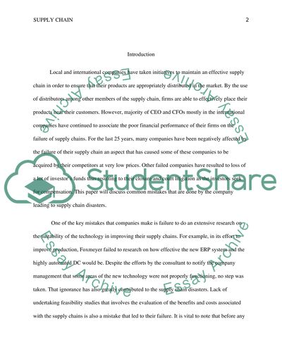 Members of the Supply Chain