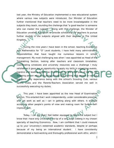 Undergraduate Degree in Economics at the University of Brunei Darussalam