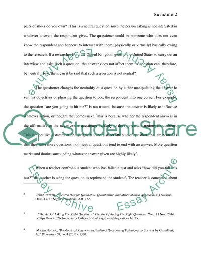 Neutral Questions Exist in Abundance to Define Facets of People Lives