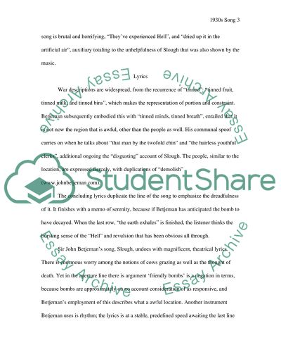 Analysis of Slough Song