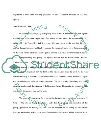 Current Criminal Justice or Security Policy Issue