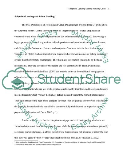 What is sub-prime lending and how has it affected the housing crisis