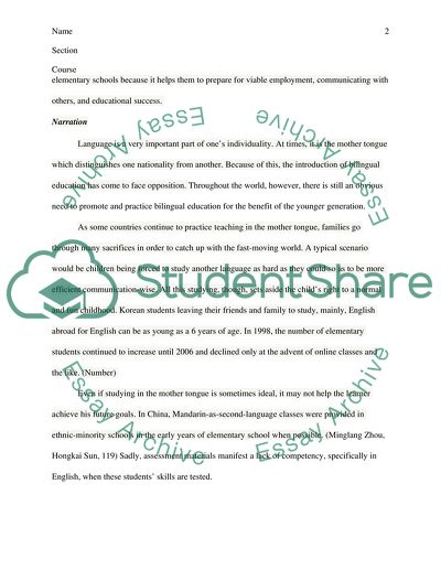 Bilingual Education by Korean Students