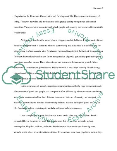 Transportation in the Modern Society