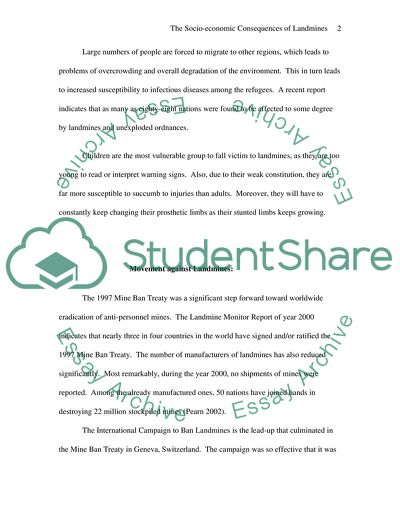 Socio-Economic Consequences of Landmines