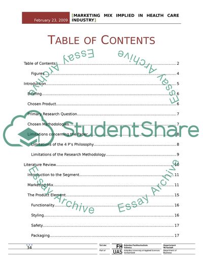 Implementation Marketing-Mix Healthcare Product in Switzerland
