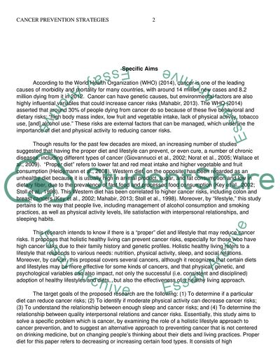 Proper Diet and Lifestyle as Cancer Prevention Strategies