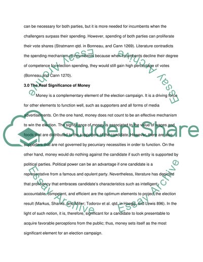 Integration of Money Spending on Contemporary Election Campaigns