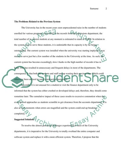 A Proposal to Purchase a More Efficient Software System for the University