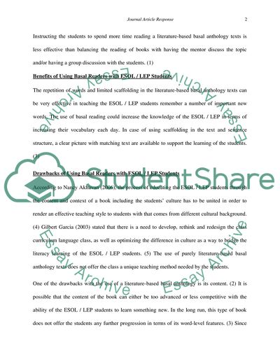 Journal Article Response