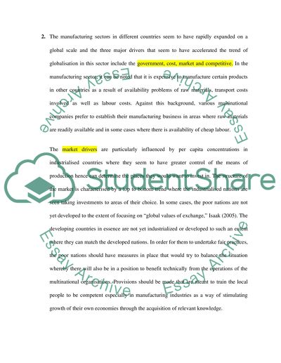 Globalization of Business Activities