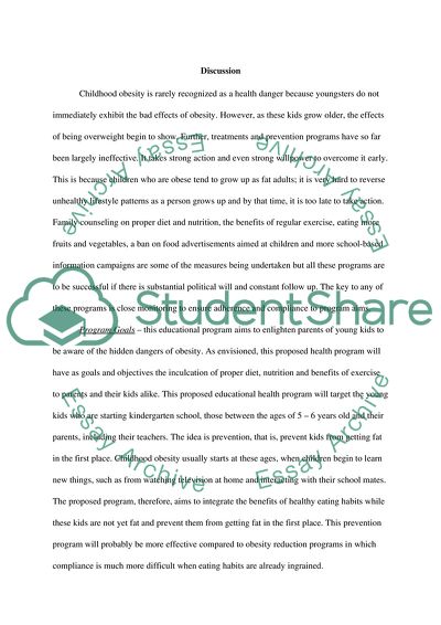 Obesity Prevention Health Program